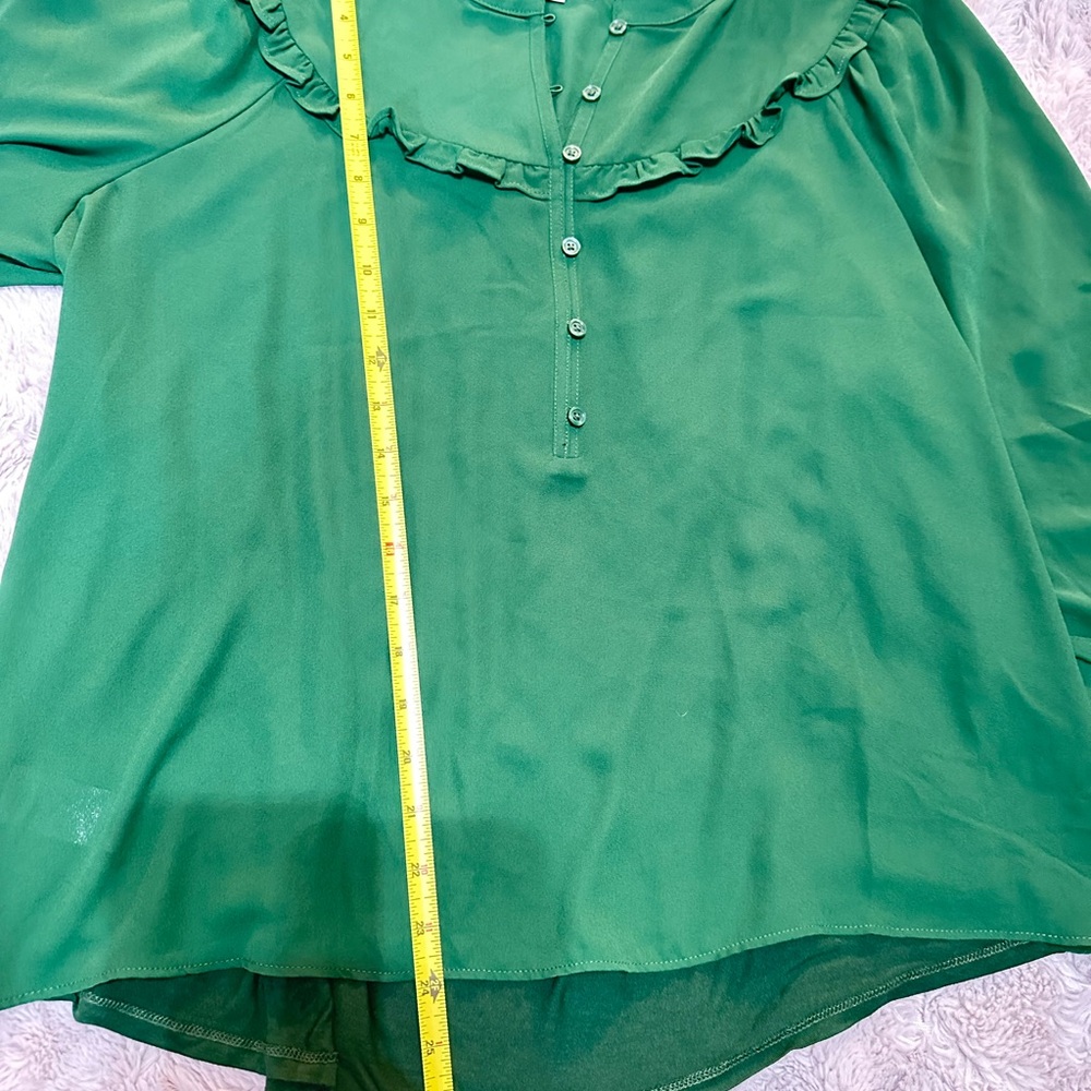 Green Ruffled Women's Top